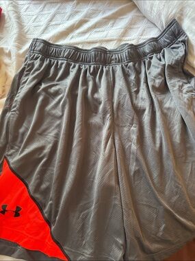Under Armour Men's Gray Shorts with Red Accent